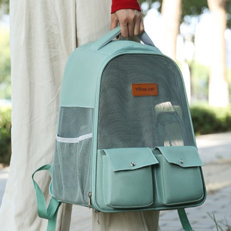 Pastel Color Breathable Large Capacity Foldable Pet Bag Backpack