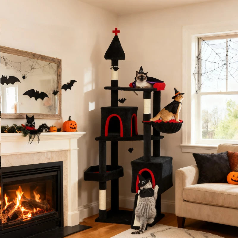 Gothic Cat Tree - Tower With Coffin Bed and 2 Spacious Condos