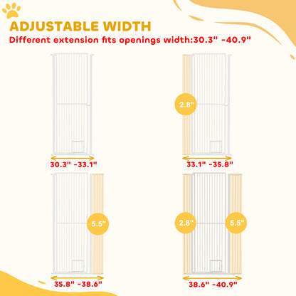 Extra Tall Pet Gate 67" - Dog Gate with Cat Door