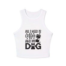 Dog Lover Coffee Micro Rib Racer Tank Top