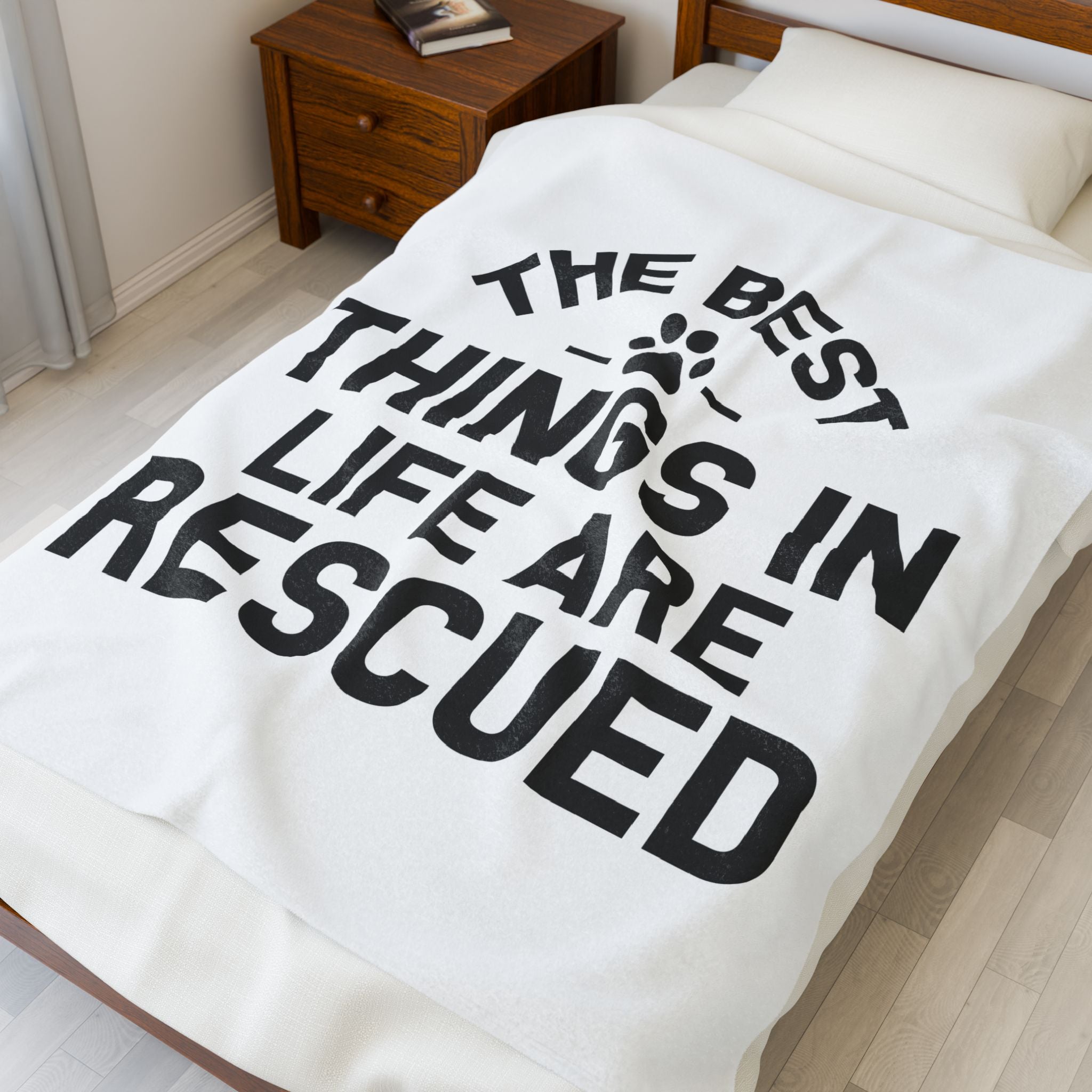Inspirational Pet Best Rescue - Velveteen Plush Blanket