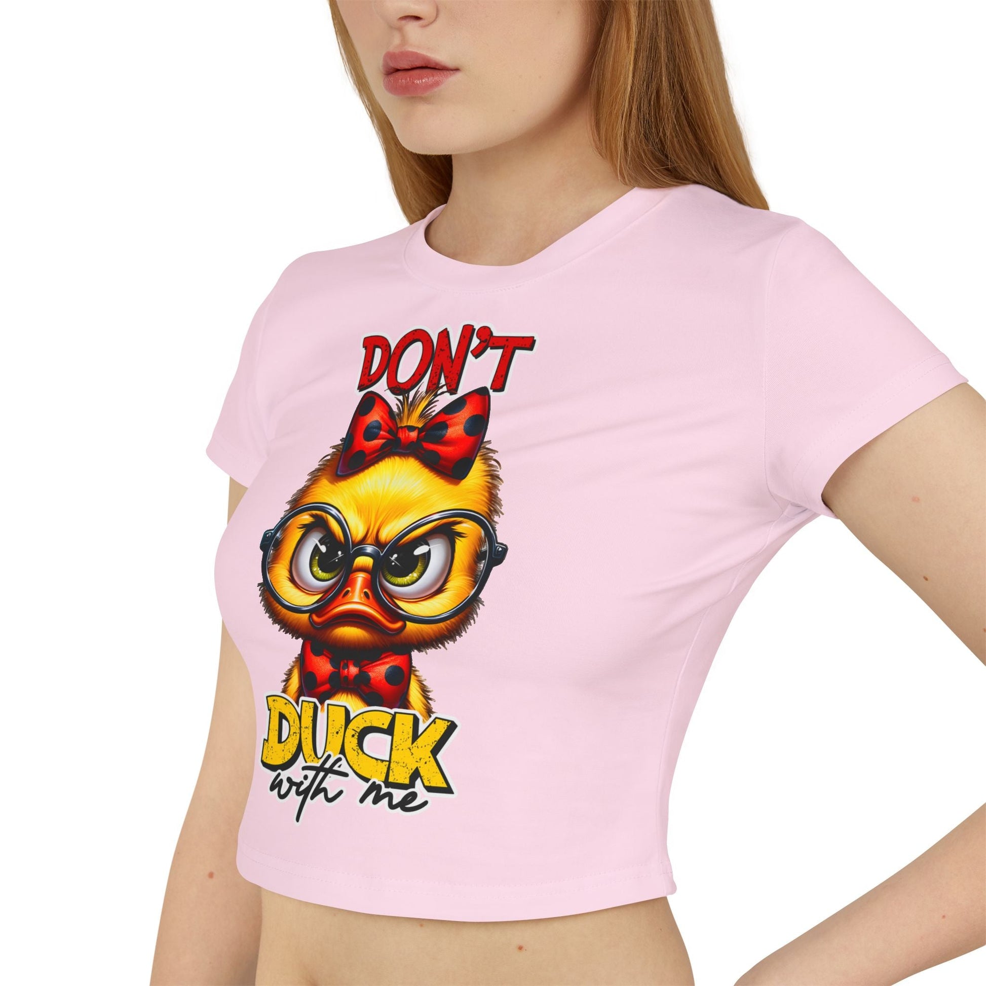 Funny Duck Graphic Women's Baby Tee - Don't Duck with Me | Purrfect Pet Haven