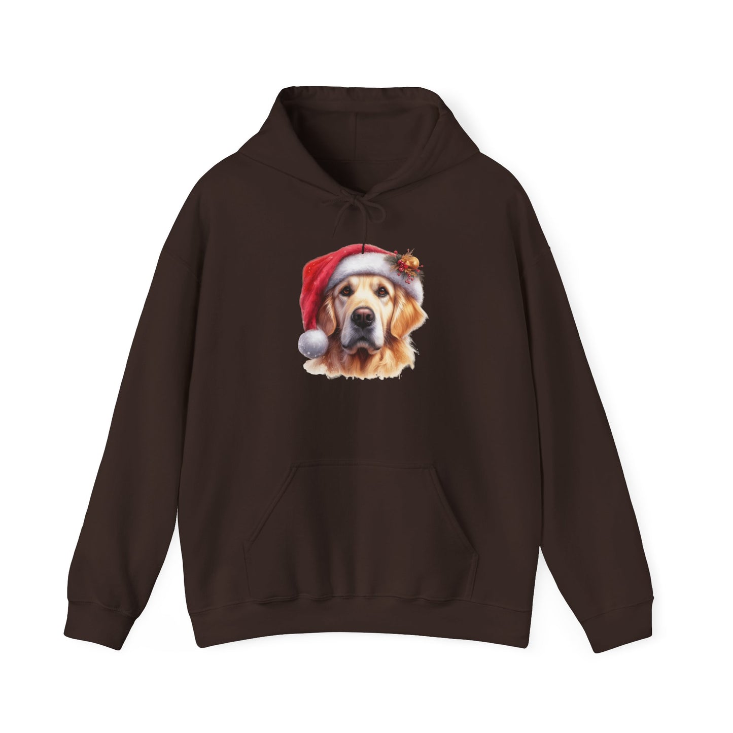 Christmas Golden Retriever Hoodie – Cute Dog in Santa Hat Holiday Sweatshirt