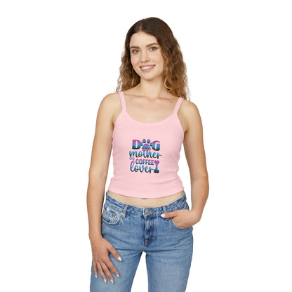 Dog Mother Coffee Lover Spaghetti Strap Tank Top