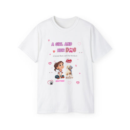 Girl and Her Dog Unisex Tee | Cute Pet Lover Shirt | Personalized Gift | Purrfect Pet Haven