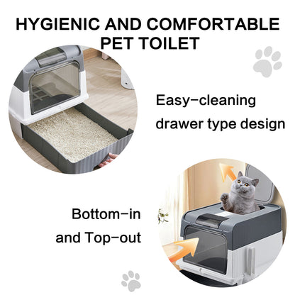 Cat Litter Box - Extra Large with Pull-Out Drawer - Purrfect Pet Haven