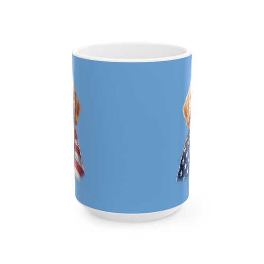 Patriotic Goldendoodle Dog Ceramic Mug - 11oz & 15oz