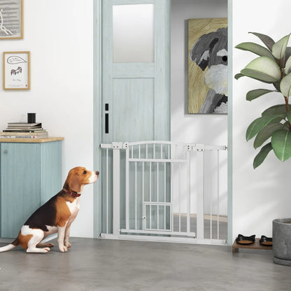 Dog Gate - Extra Wide Walk Through with Cat Door - Purrfect Pet Haven