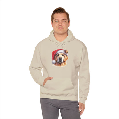 Christmas Golden Retriever Hoodie – Cute Dog in Santa Hat Holiday Sweatshirt