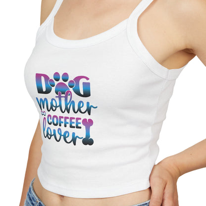 Dog Mother Coffee Lover Spaghetti Strap Tank Top