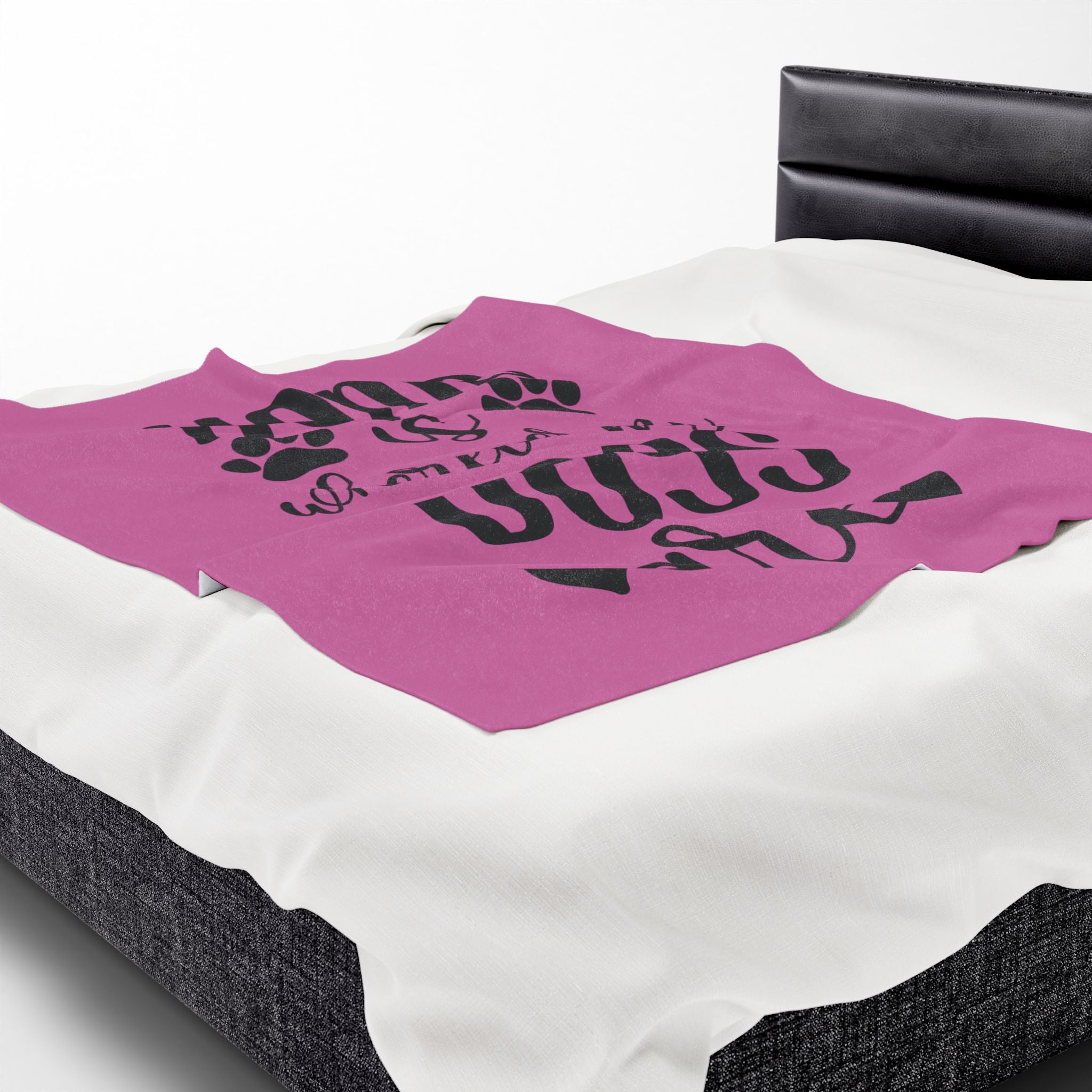 Cozy Pet Lover's Blanket - "Home is Wherever My Dogs Are" - Velveteen Plush