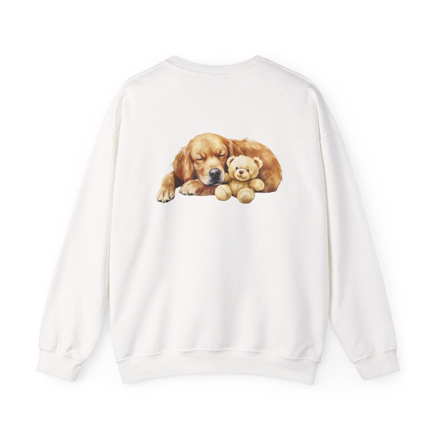 Baby Golden Retriever Crewneck - Nap with Teddy Bear Sweatshirt