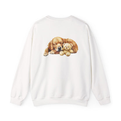 Baby Golden Retriever Crewneck - Nap with Teddy Bear Sweatshirt