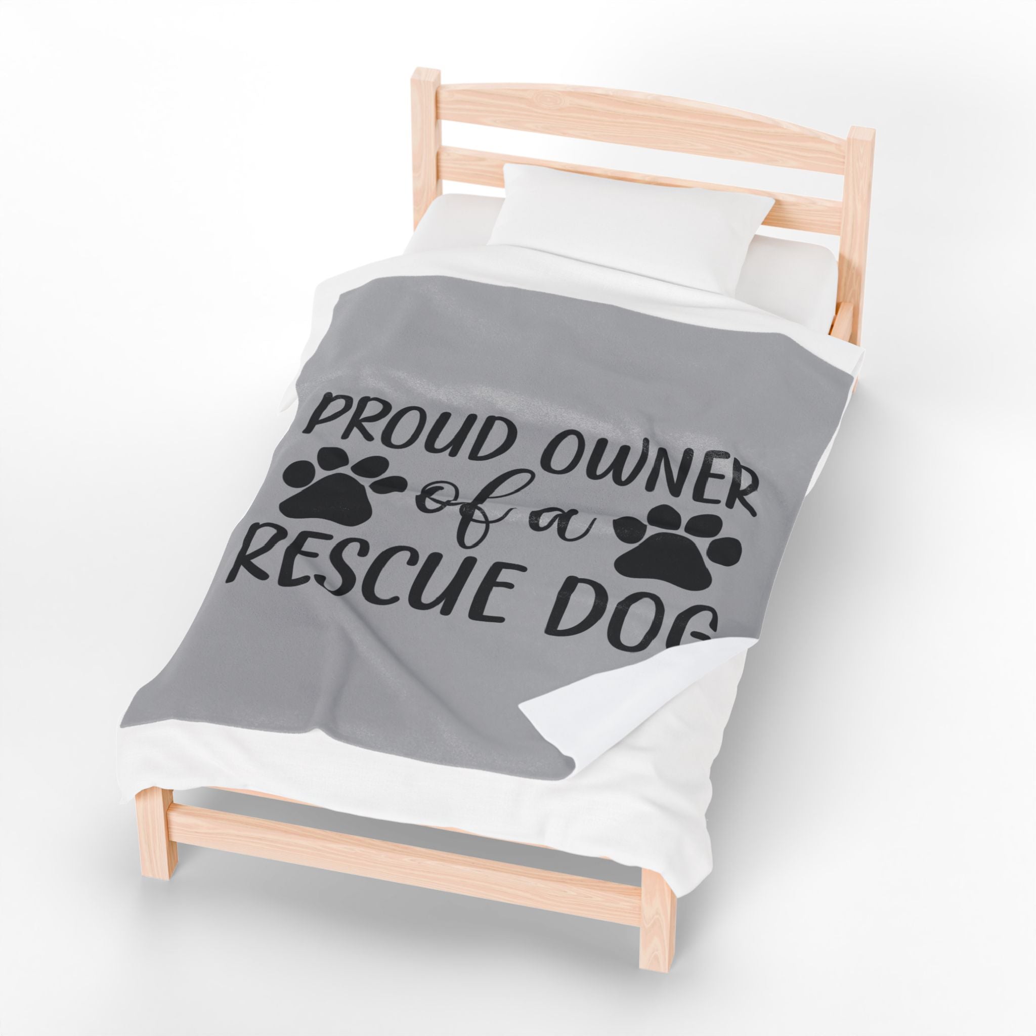 Proud Owner of a Rescue Dog Velveteen Plush Blanket - Cozy Pet Lover Gift