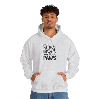 Love Has Four Paws Hoodie – Cozy Unisex Sweatshirt for Pet Lovers | Purrfect Pet Haven