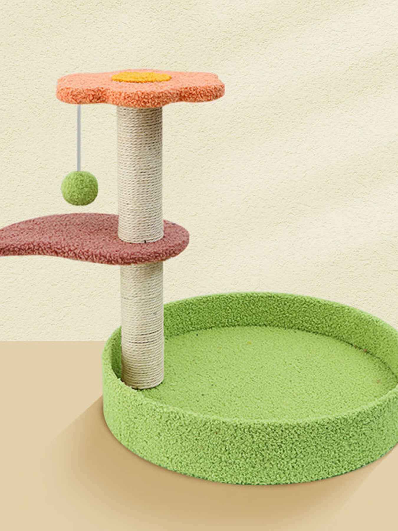 Cat Scratching Post with Cat Bed and Toy