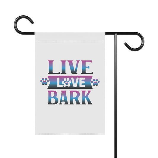 Dog Lovers Garden Banner - 'Live Love Bark' Decorative Flag
