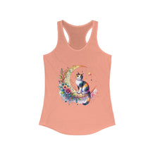 Whimsical Cat Moon Racerback Tank Top for Women | Purrfect Pet Haven