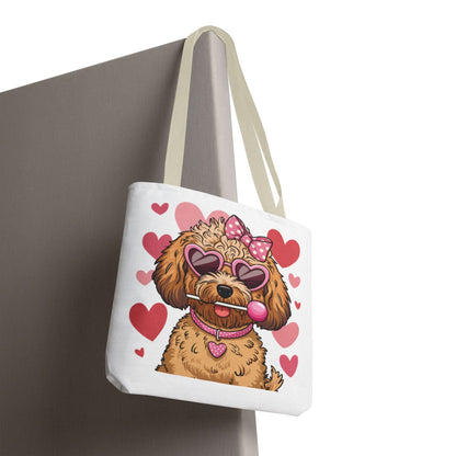 Cute Dog Lover Tote Bag with Heart Design | Purrfect Pet Haven