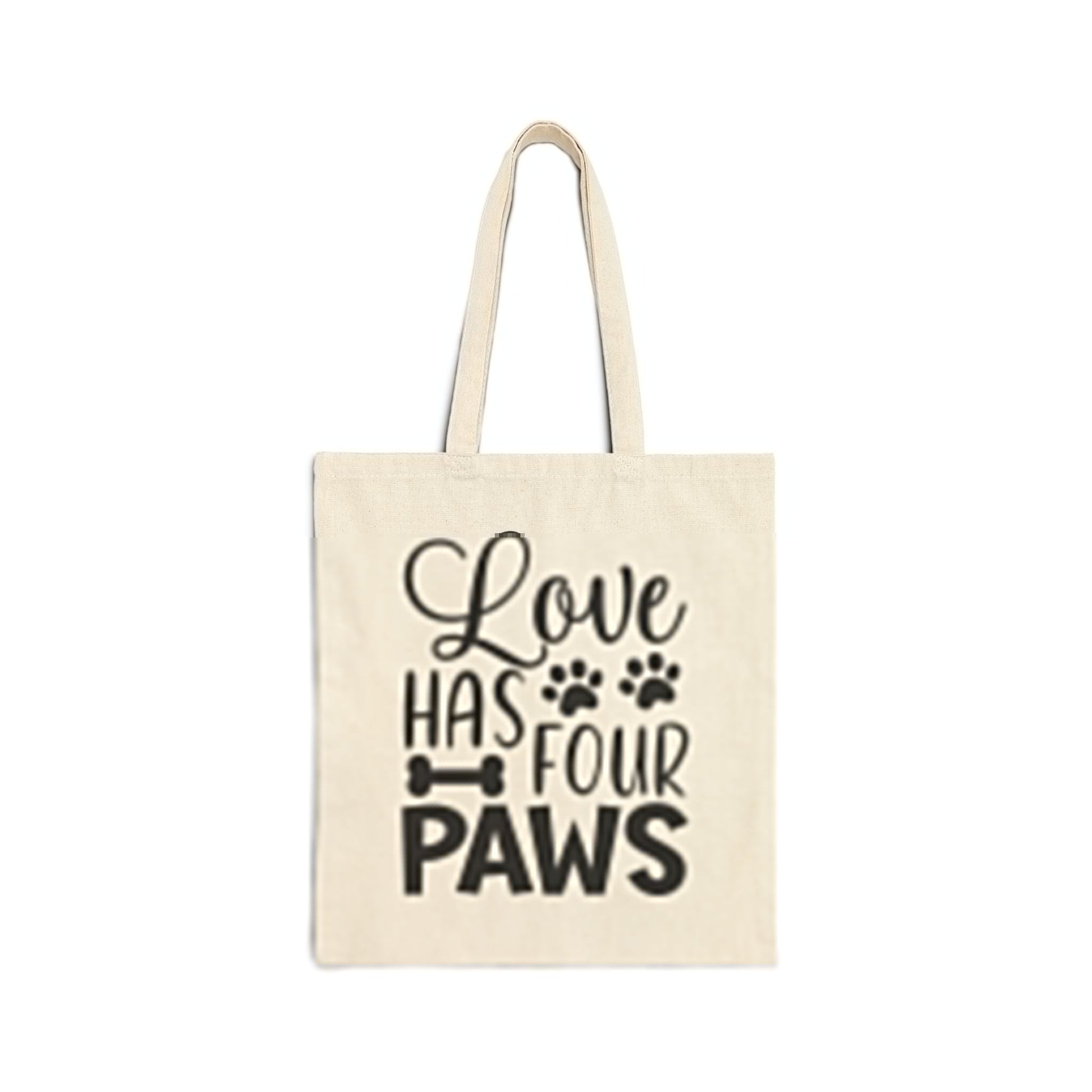 Funny Dog Mom Cotton Canvas Tote Bag - Love Has Four Paws | Purrfect Pet Haven