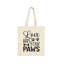 Funny Dog Mom Cotton Canvas Tote Bag - Love Has Four Paws | Purrfect Pet Haven