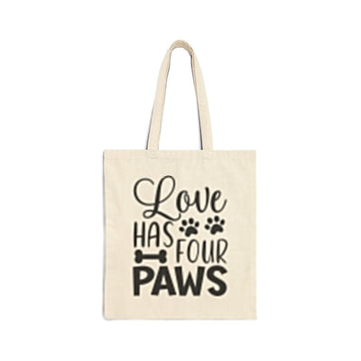 Funny Dog Mom Cotton Canvas Tote Bag - Love Has Four Paws | Purrfect Pet Haven
