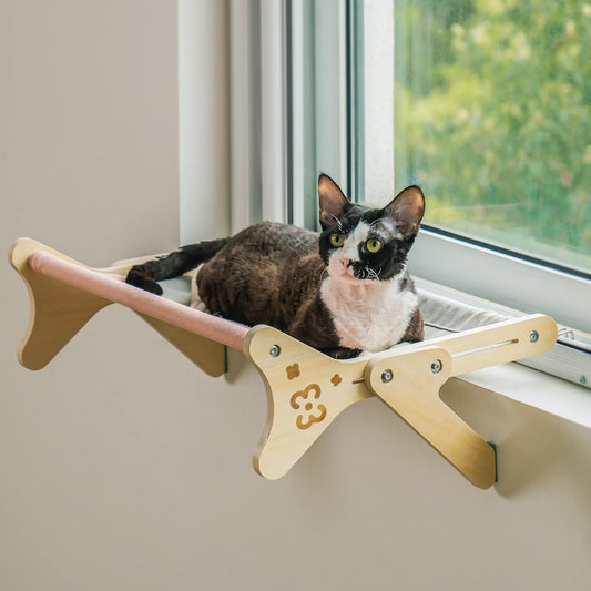 Cat Window Perch & Hammock - Adjustable 2-in-1 Sunbathing Seat For Indoor Cats
