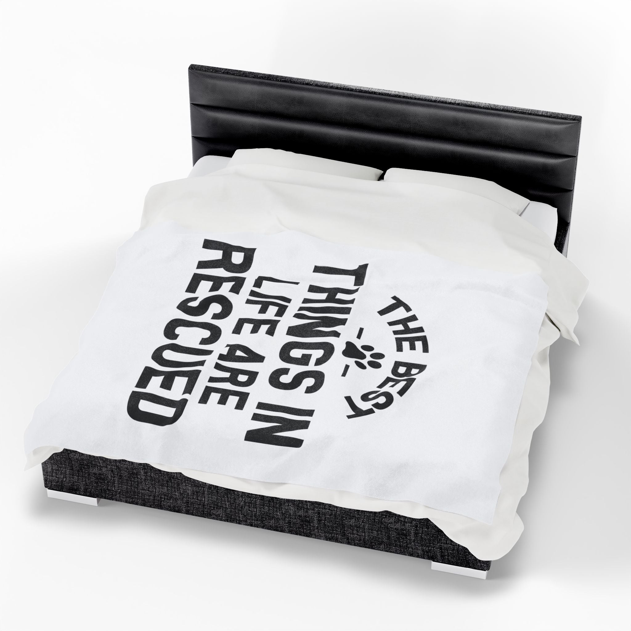 Inspirational Pet Best Rescue - Velveteen Plush Blanket
