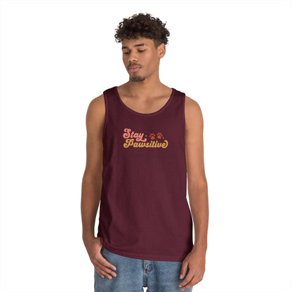 Cute Pet Lover Tank Top, Stay Pawsitive Tank, Funny Dog Lover Shirt