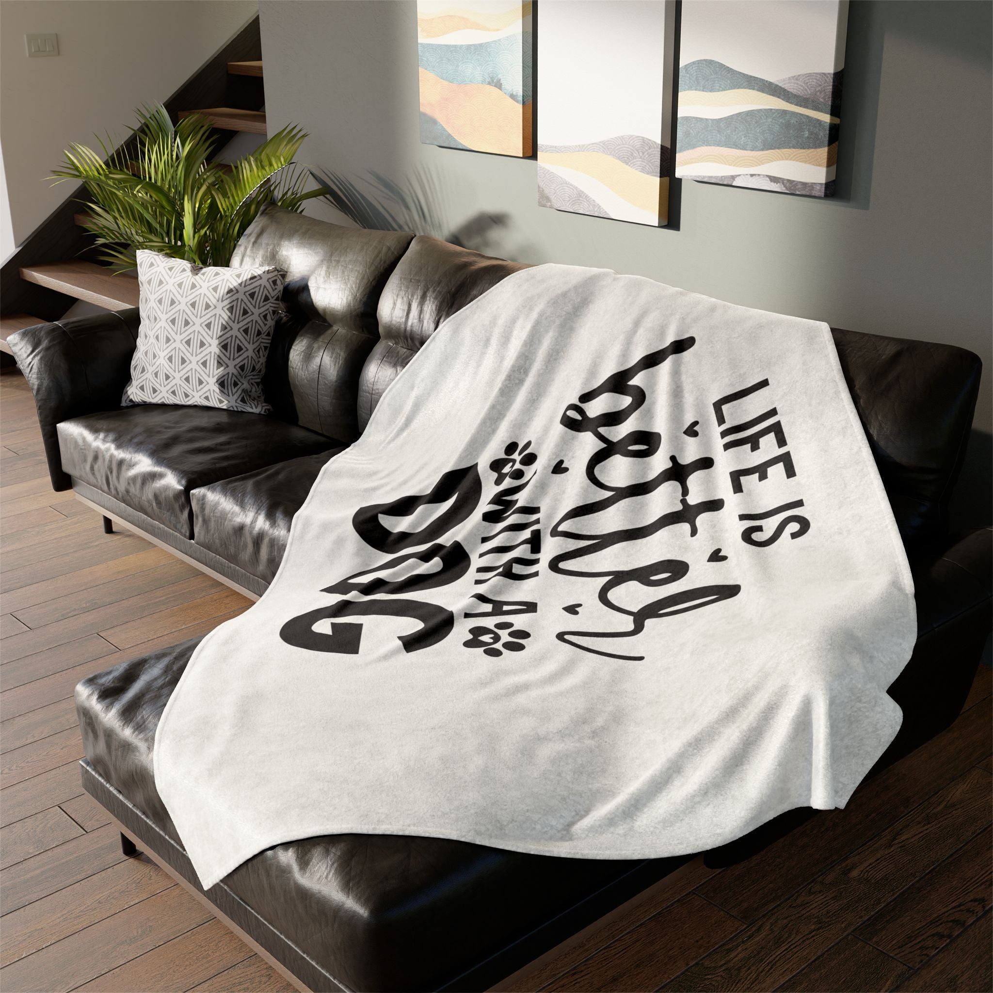 Dog Lover's Soft Polyester Blanket - 'Life is Better with a Dog'