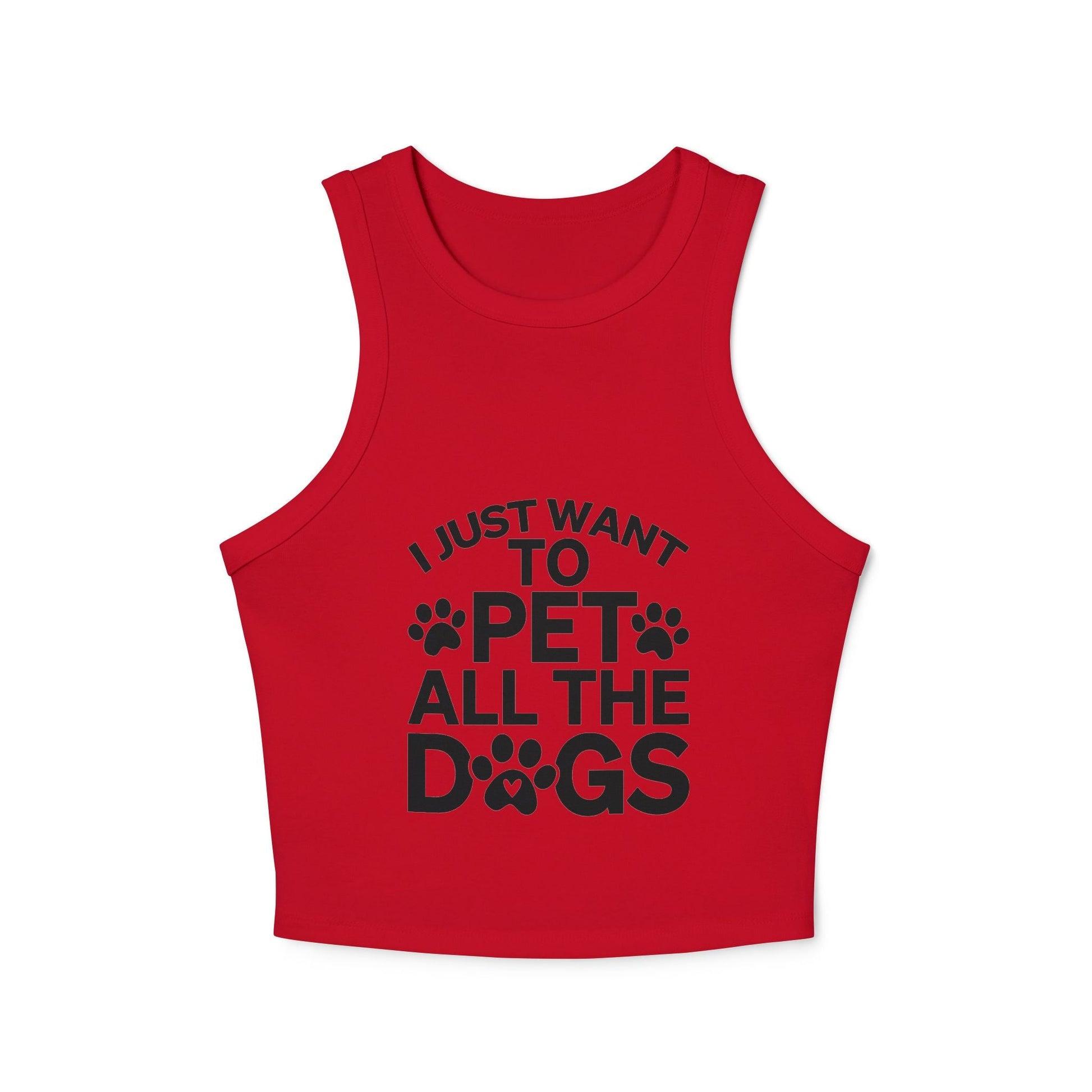 I Just Want to Pet All the Dogs - Women's Micro Rib Racer Tank Top - Cute Pet Lover Apparel | Purrfect Pet Haven