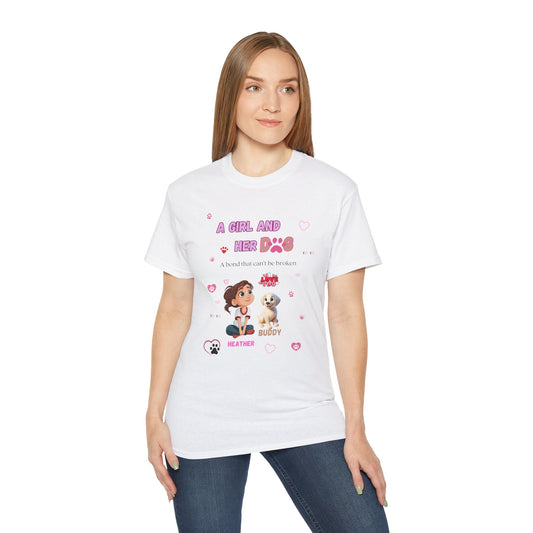 Girl and Her Dog Unisex Tee | Cute Pet Lover Shirt | Personalized Gift | Purrfect Pet Haven