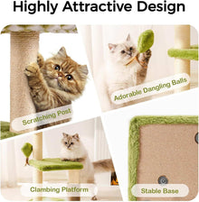 Cat Tree Tower For Indoor Cats - Large Multi-Level Scratching Post With Washable Perch
