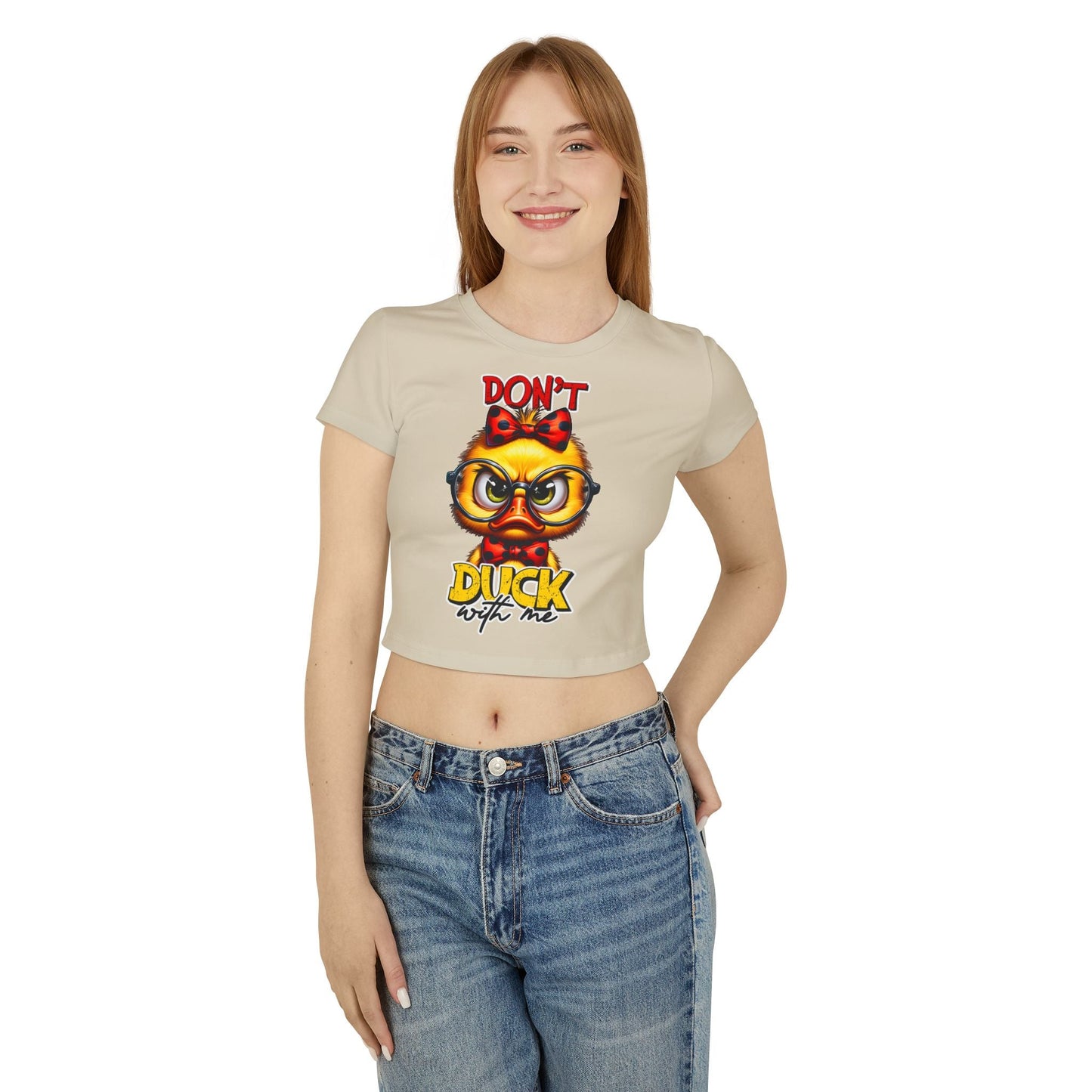 Funny Duck Graphic Women's Baby Tee - Don't Duck with Me | Purrfect Pet Haven