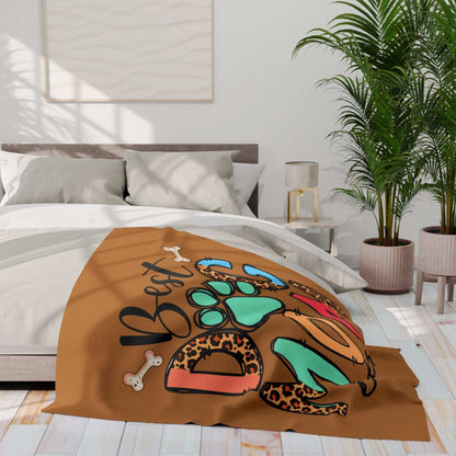 Best Dog Mom Ever Fleece Blanket - Cozy Pet Blankie