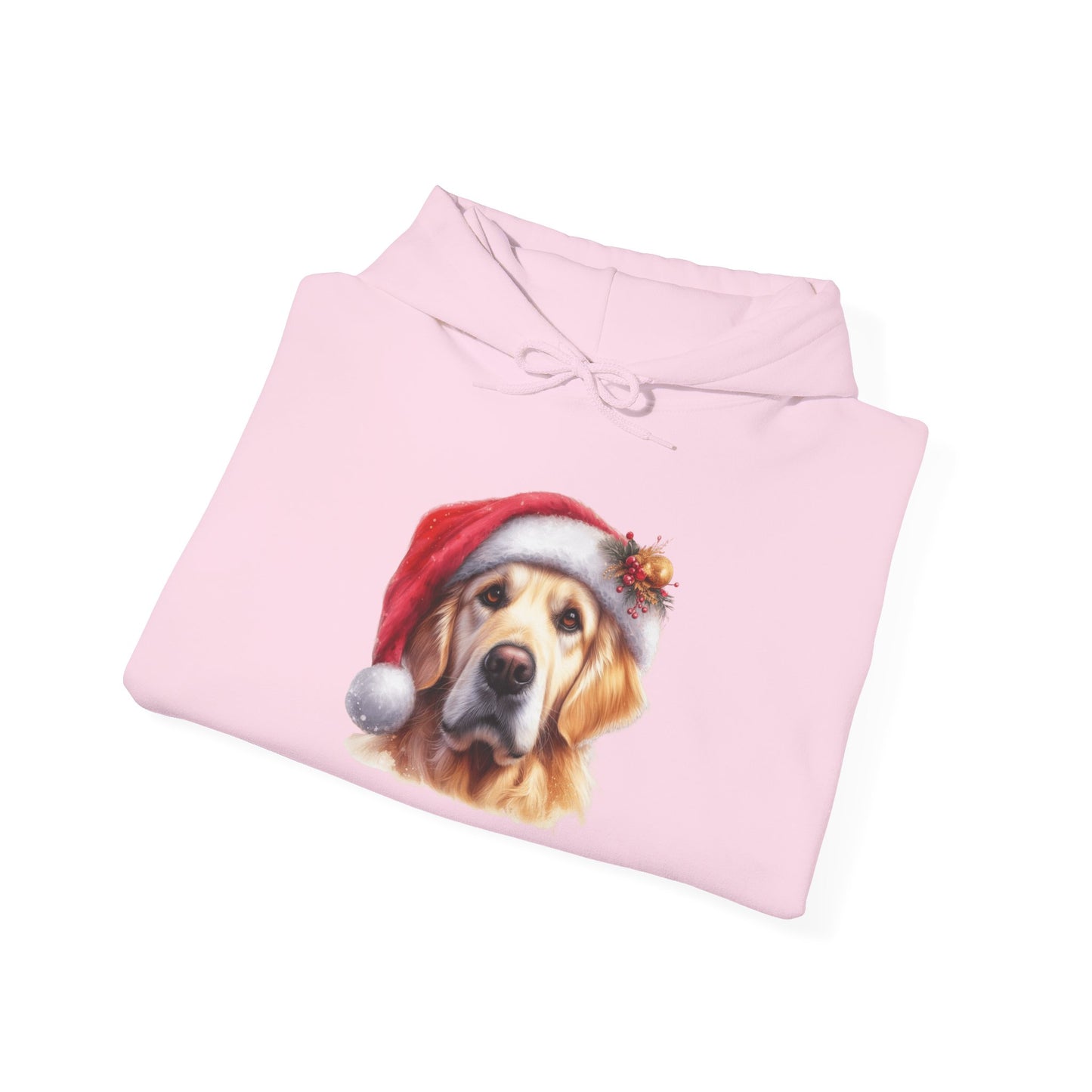Christmas Golden Retriever Hoodie – Cute Dog in Santa Hat Holiday Sweatshirt