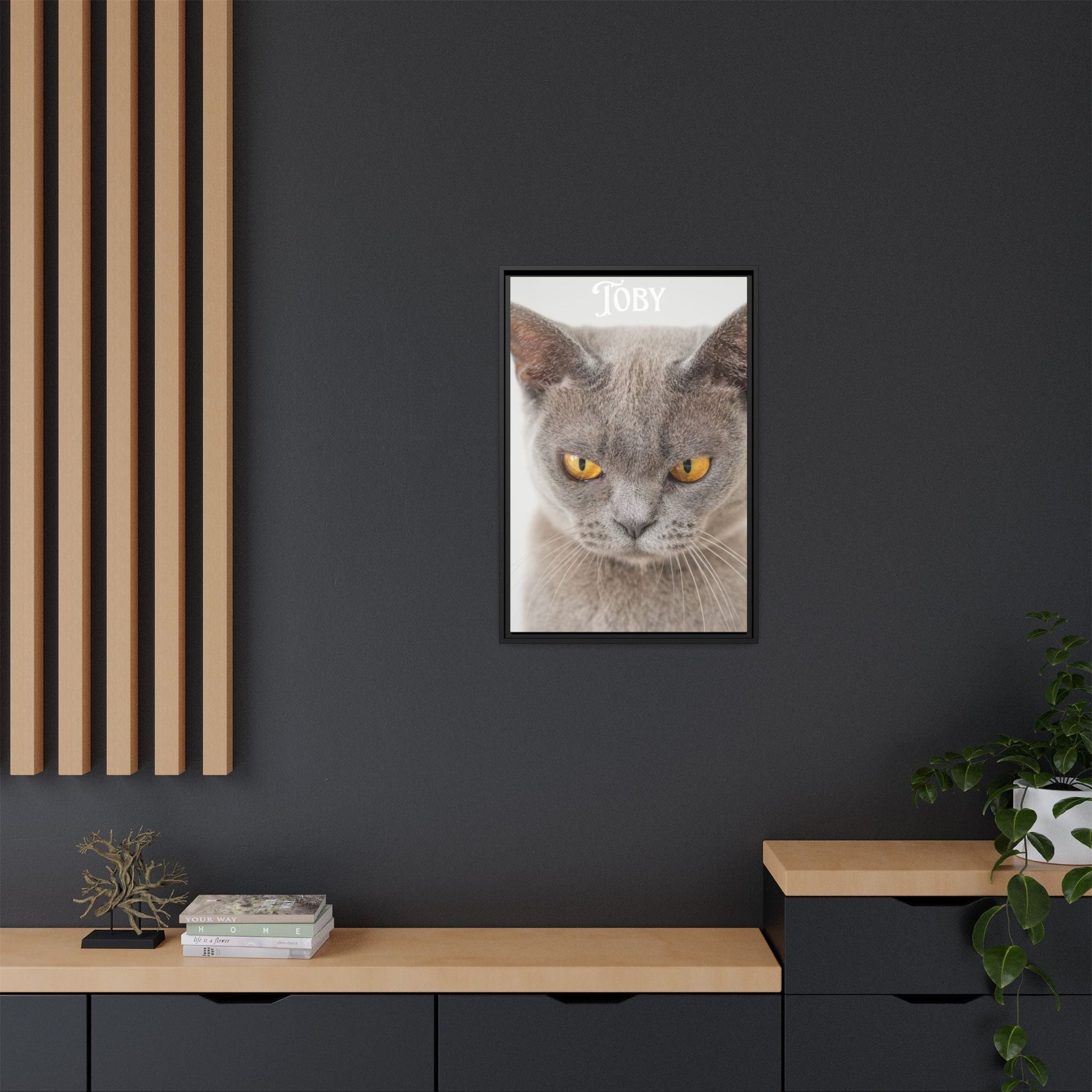 Personalized Photo Wall Art - Framed Matte Canvas Print for Pet Lovers - Customizable Name Print | Purrfect Pet Haven
