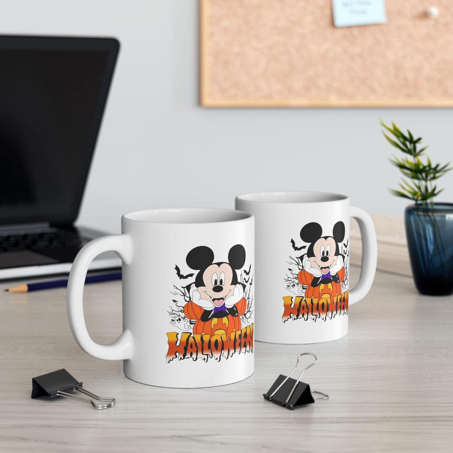Halloween Ceramic Mug, Spooky Coffee Cup, Trick or Treat Drinkware