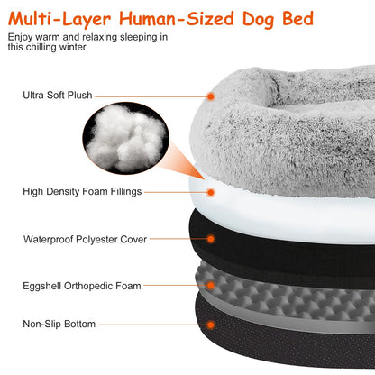 Large Foldable Human Size Dog Bed With Pillow