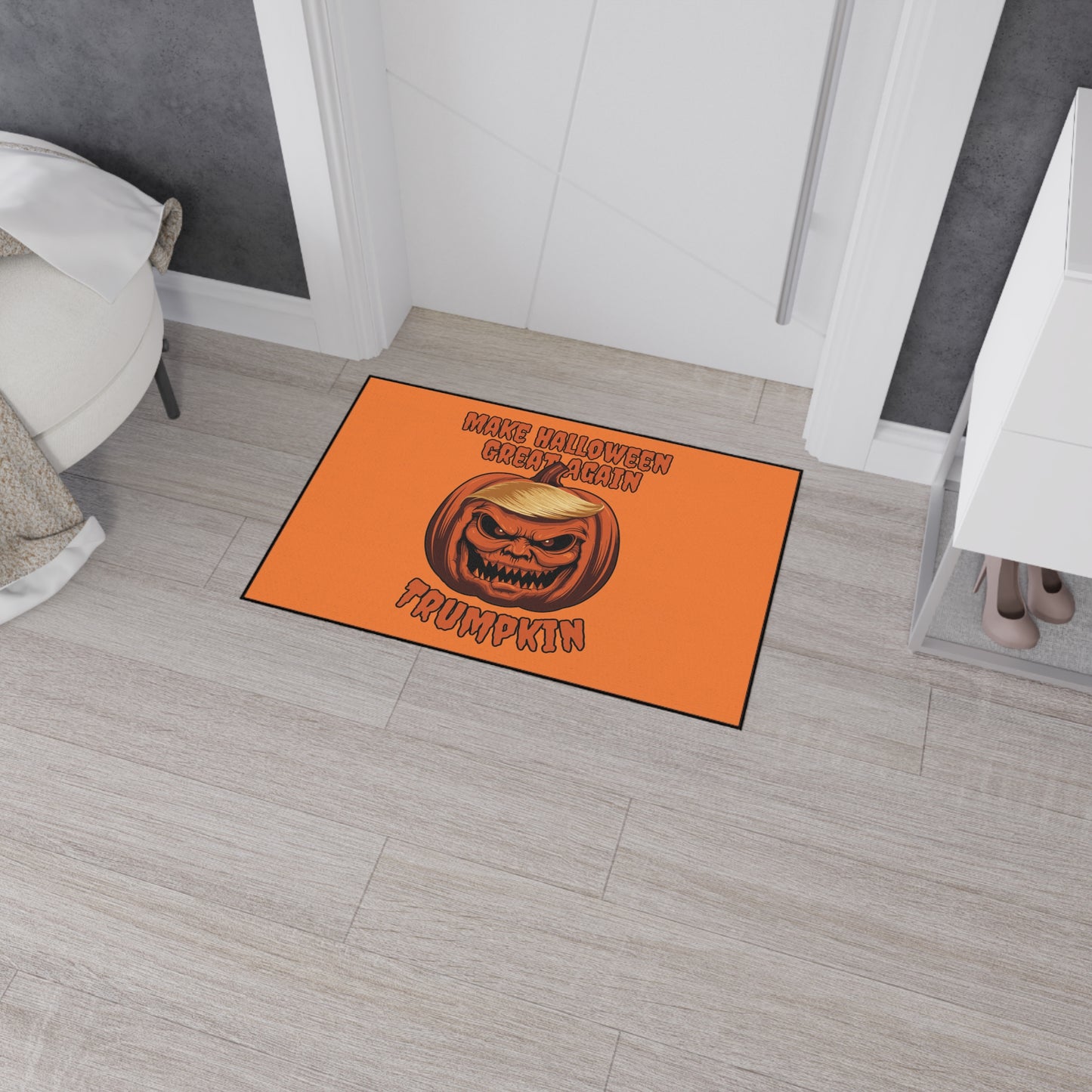 Make Halloween Great Again Floor Mat - Trump Pumpkin Doormat