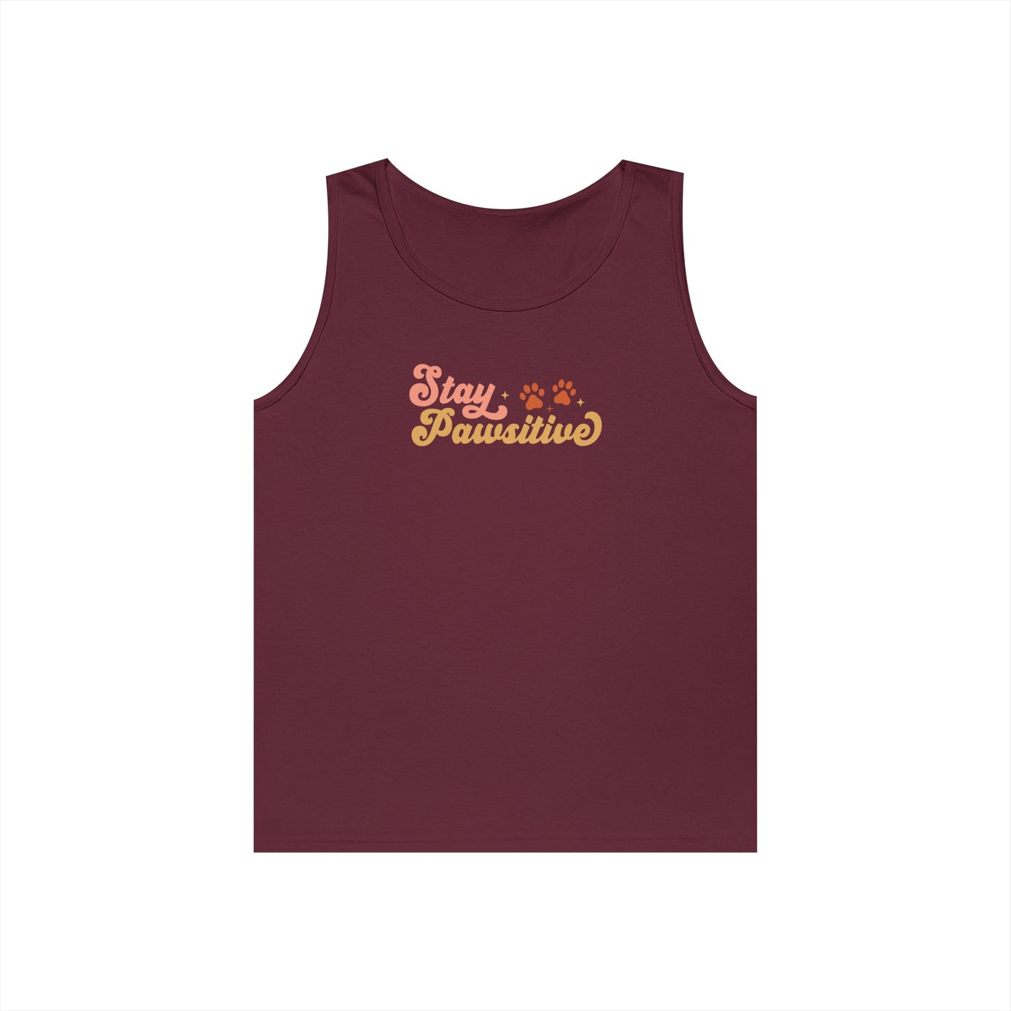 Cute Pet Lover Tank Top, Stay Pawsitive Tank, Funny Dog Lover Shirt
