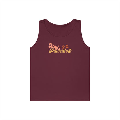 Cute Pet Lover Tank Top, Stay Pawsitive Tank, Funny Dog Lover Shirt