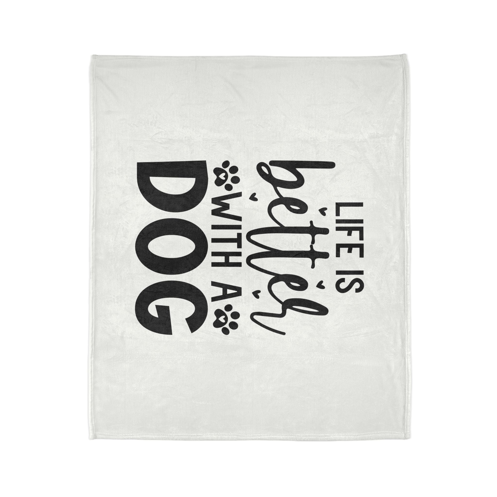 Dog Lover's Soft Polyester Blanket - 'Life is Better with a Dog'
