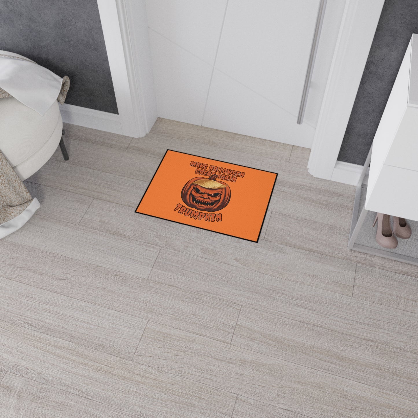 Make Halloween Great Again Floor Mat - Trump Pumpkin Doormat