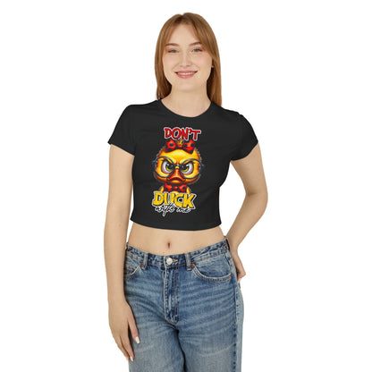 Funny Duck Graphic Women's Baby Tee - Don't Duck with Me | Purrfect Pet Haven