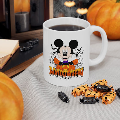 Halloween Ceramic Mug, Spooky Coffee Cup, Trick or Treat Drinkware