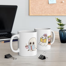 Cute Ghost Ceramic Mug | Coffee Cup for Book Lovers | Halloween Decor | Gift for Readers