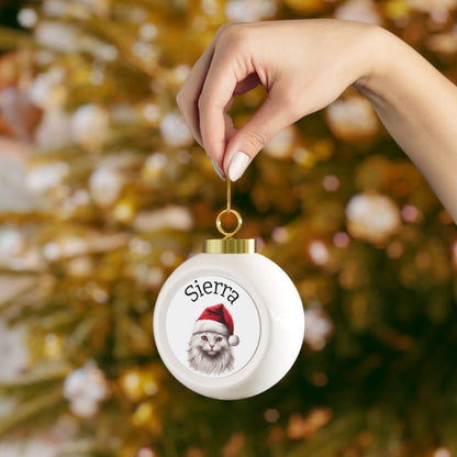 Custom Pet Ball Ornament - Personalized Ceramic Christmas