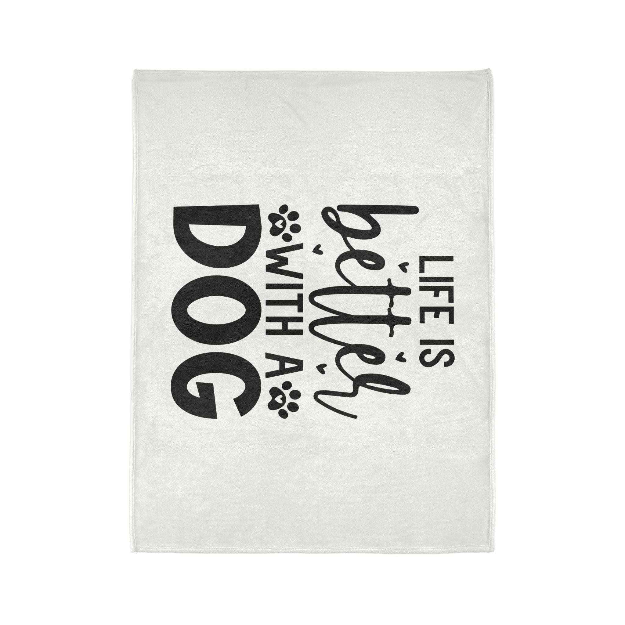 Dog Lover's Soft Polyester Blanket - 'Life is Better with a Dog'