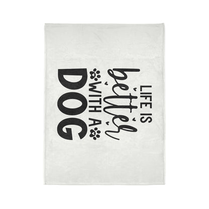 Dog Lover's Soft Polyester Blanket - 'Life is Better with a Dog'